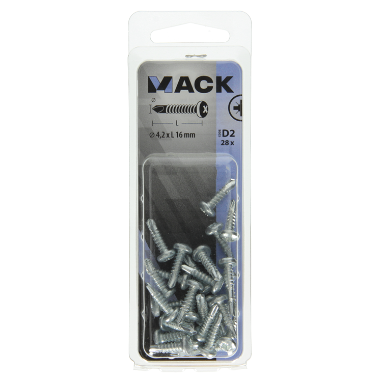 Load image into Gallery viewer, Mack 1017469 - zelfborende schroef cyl. kop verz. 28st 4,2 x 16 mm | 10 stuks