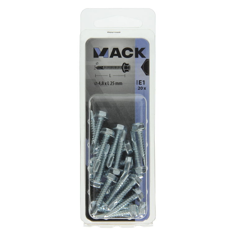 Afbeelding laden in galerijviewer, Mack 1017477 - zelfborende schroef zesk.kop verz. 20st 4,8 x 25 mm | 10 stuks