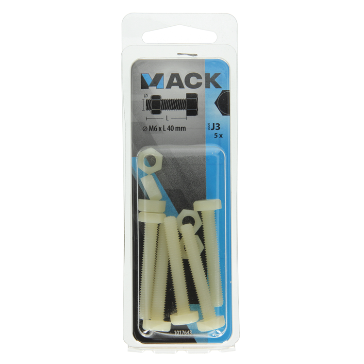 Load image into Gallery viewer, Mack 1017643 - tapbout + moer nylon 5 st m6 x 40 mm | 10 stuks