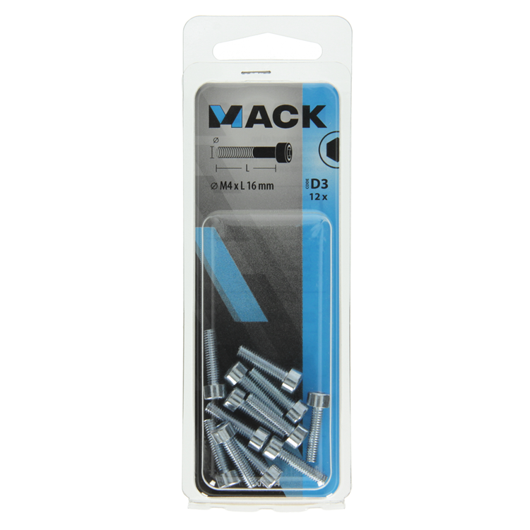 Afbeelding laden in galerijviewer, Mack 1017644 - binnenzeskant bout cyl.kop verz. 12 st m4 x 16 mm | 10 stuks