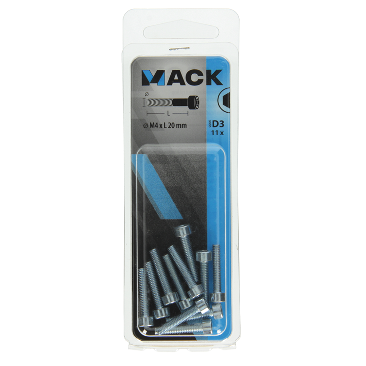 Load image into Gallery viewer, Mack 1017645 - binnenzeskant bout cyl.kop verz. 11 st m4 x 20 mm | 10 stuks