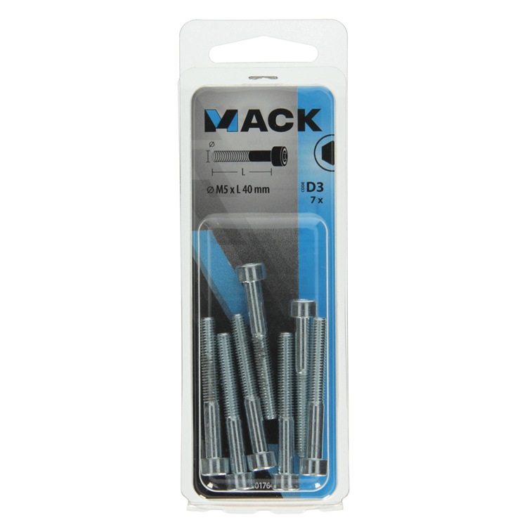 Afbeelding laden in galerijviewer, Mack 1017648 - binnenzeskant bout cyl.kop verz. 7 st m5 x 40 mm | 10 stuks