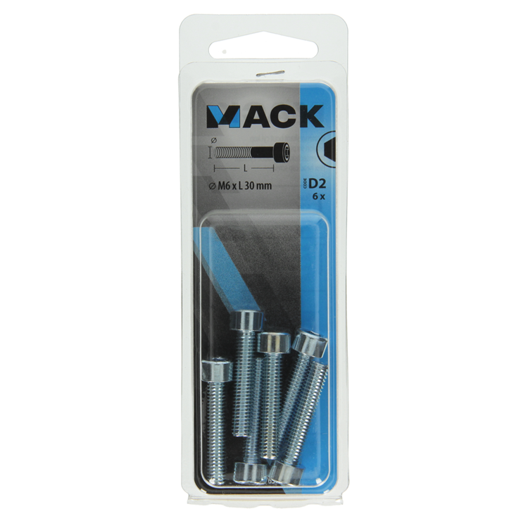 Load image into Gallery viewer, Mack 1017650 - binnenzeskant bout cyl.kop verz. 6 st m6 x 30 mm | 10 stuks