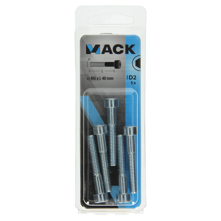 Load image into Gallery viewer, Mack 1017651 - binnenzeskant bout cyl.kop verz. 5 st m6 x 40 mm | 10 stuks