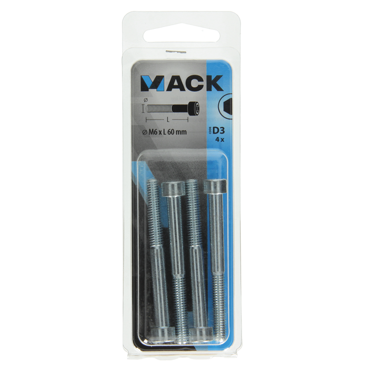 Load image into Gallery viewer, Mack 1017652 - binnenzeskant bout cyl.kop verz. 4 st m6 x 60 mm | 10 stuks