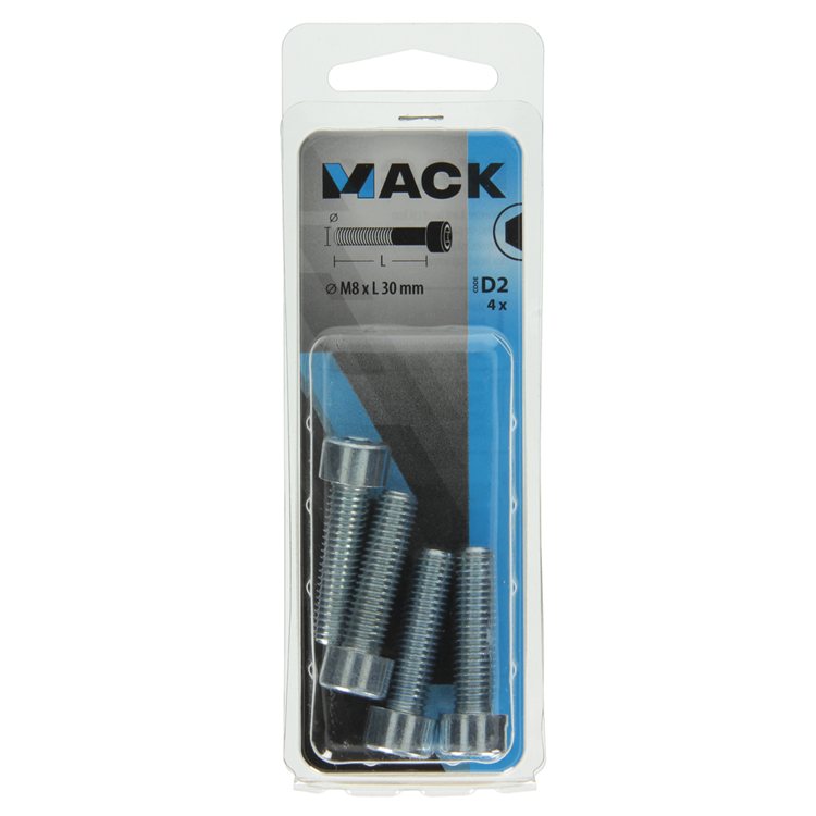 Load image into Gallery viewer, Mack 1017653 - binnenzeskant bout cyl.kop verz. 4 st m8 x 30 mm | 10 stuks