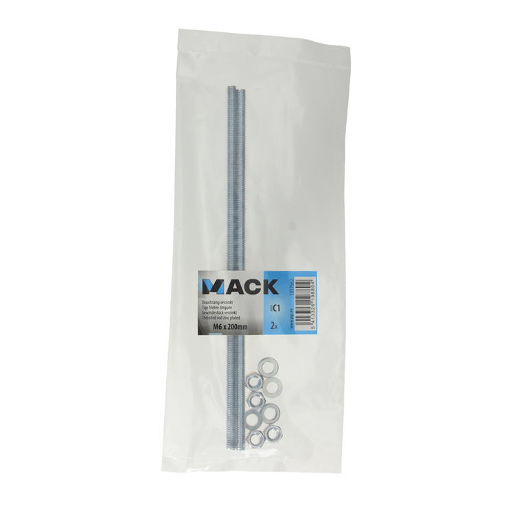 Load image into Gallery viewer, Mack 1017662 - draadeinde + sluitring + moer verz. 2st m6 x 200 mm | 10 stuks
