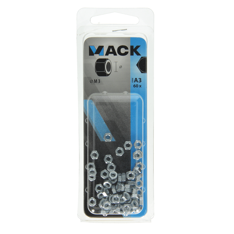Load image into Gallery viewer, Mack 1017672 - zeskant moer staal verzinkt 60 st m 3 | 10 stuks
