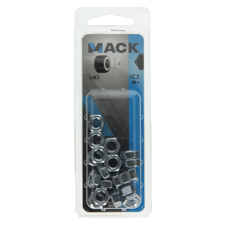 Load image into Gallery viewer, Mack 1017676 - zeskant moer staal verzinkt 20 st m 7 | 10 stuks