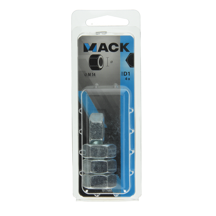 Load image into Gallery viewer, Mack 1017680 - zeskant moer staal verzinkt 4 st m 14 | 5 stuks