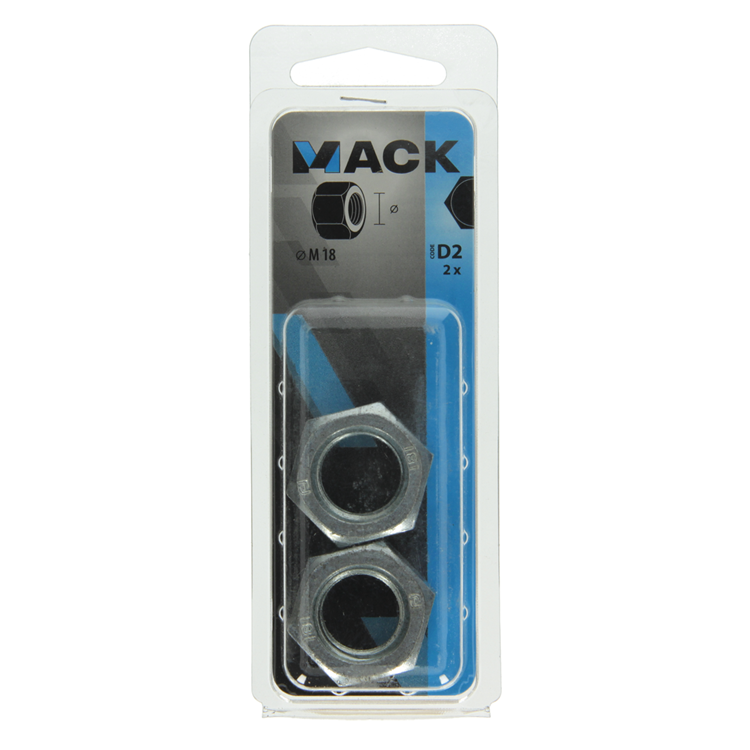 Load image into Gallery viewer, Mack 1017682 - zeskant moer staal verzinkt 2 st m 18 | 10 stuks