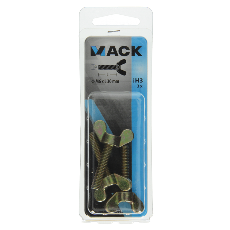 Load image into Gallery viewer, Mack 1017702 - vleugelschroef geelverzinkt 3 st m6 x 30 mm | 10 stuks