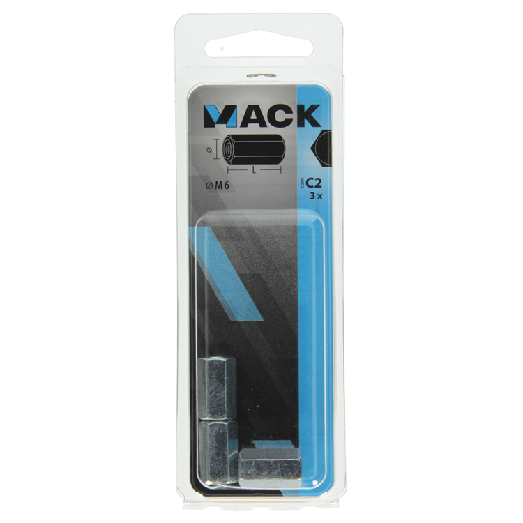 Load image into Gallery viewer, Mack 1017704 - zeskant verbindingsmoer verzinkt 3 st m6 | 10 stuks