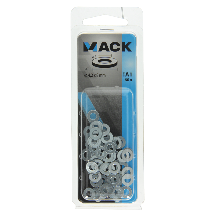 Load image into Gallery viewer, Mack 1017712 - sluitring staal verzinkt 60 st 4,2 x 8 mm | 10 stuks