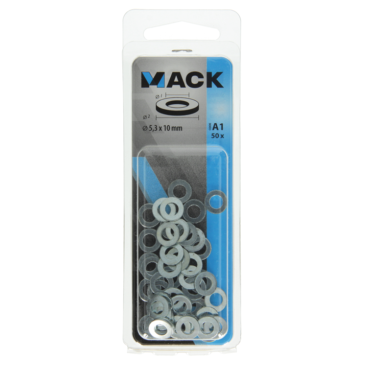 Load image into Gallery viewer, Mack 1017713 - sluitring staal verzinkt 50 st 5,3 x 10 mm | 10 stuks