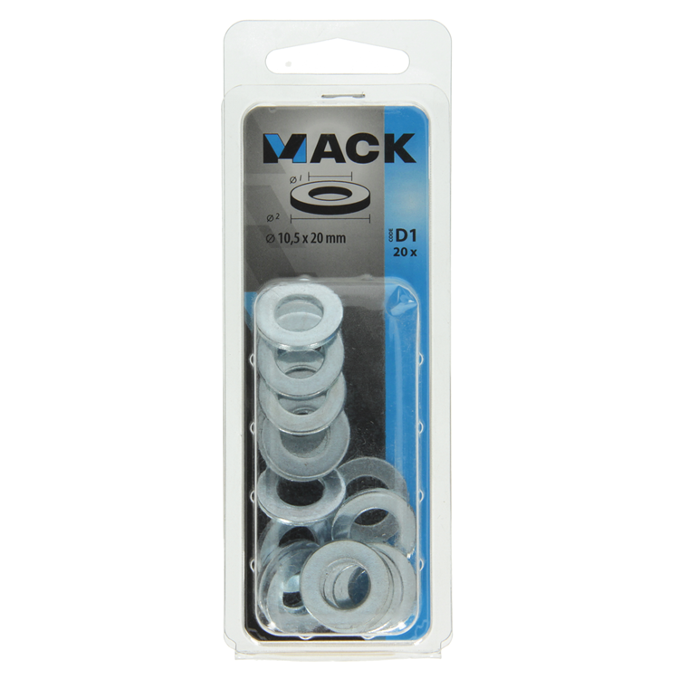 Afbeelding laden in galerijviewer, Mack 1017717 - sluitring staal verzinkt 20 st 10,5 x 20 mm | 10 stuks