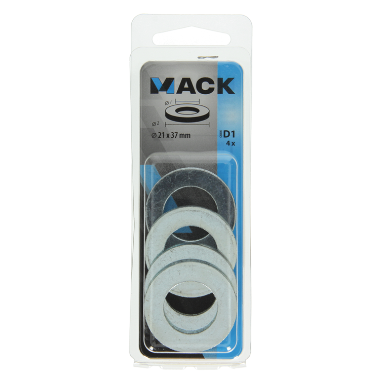 Load image into Gallery viewer, Mack 1017722 - sluitring staal verzinkt 4 st 21 x 37 mm | 10 stuks