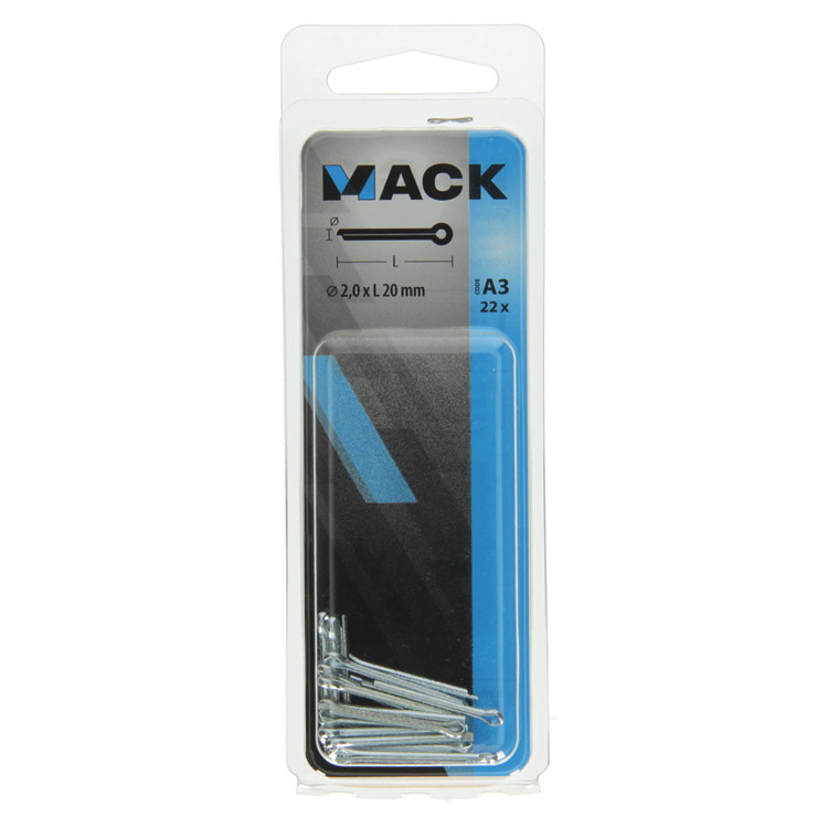 Load image into Gallery viewer, Mack 1017762 - splitpen staal verzinkt 22 st 2,0 x 20 mm | 10 stuks