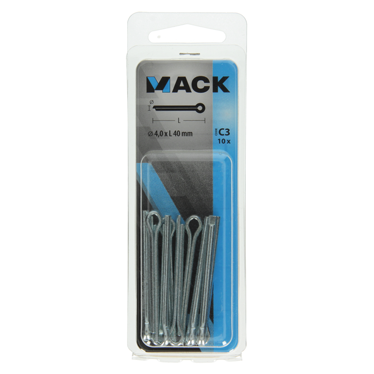 Load image into Gallery viewer, Mack 1017766 - splitpen staal verzinkt 10 st 4,0 x 40 mm | 10 stuks