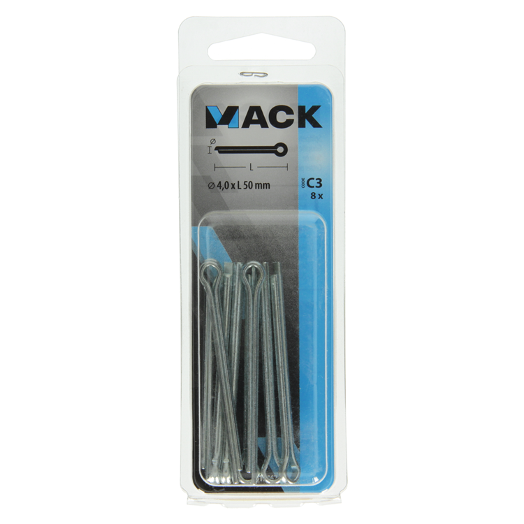 Load image into Gallery viewer, Mack 1017767 - splitpen staal verzinkt 8 st 4,0 x 50 mm | 10 stuks