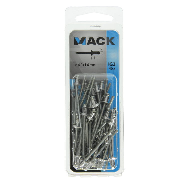 Load image into Gallery viewer, Mack 1020296 - 40 blindnieten alu 4,0x6mm | 5 stuks