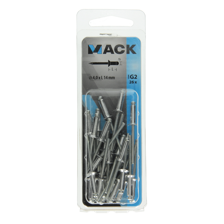 Load image into Gallery viewer, Mack 1020300 - 26 blindnieten alu 4,0x14mm | 5 stuks