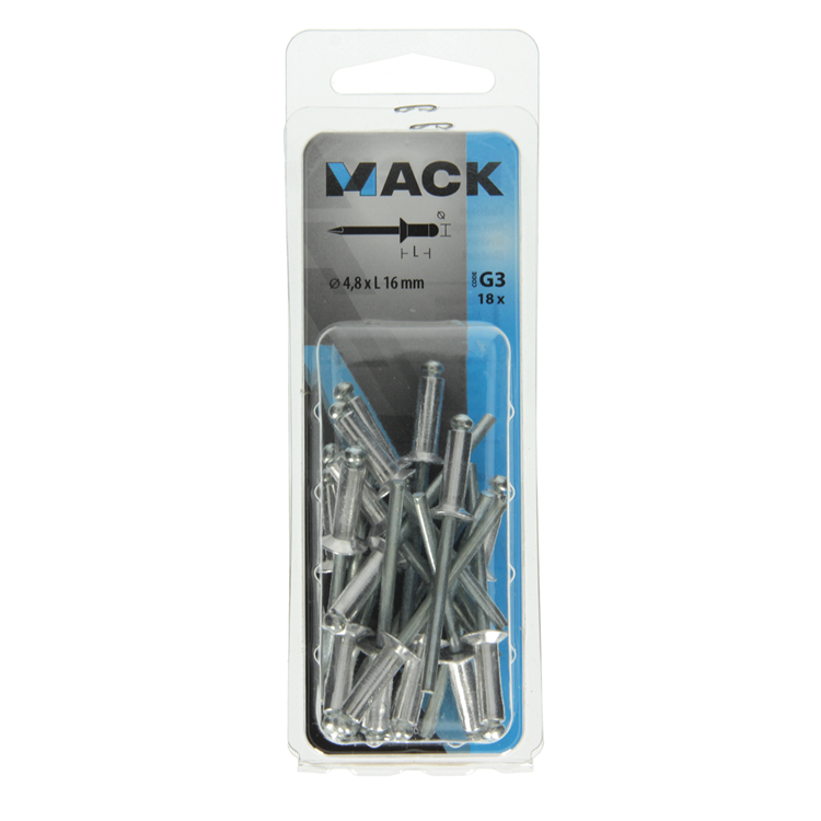 Load image into Gallery viewer, Mack 1020305 - 18 blindnieten alu 4,8x16mm | 5 stuks