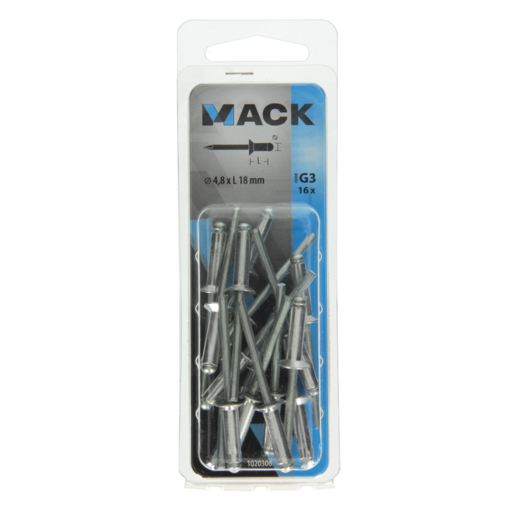 Load image into Gallery viewer, Mack 1020306 - 16 blindnieten alu 4,8x18mm | 5 stuks