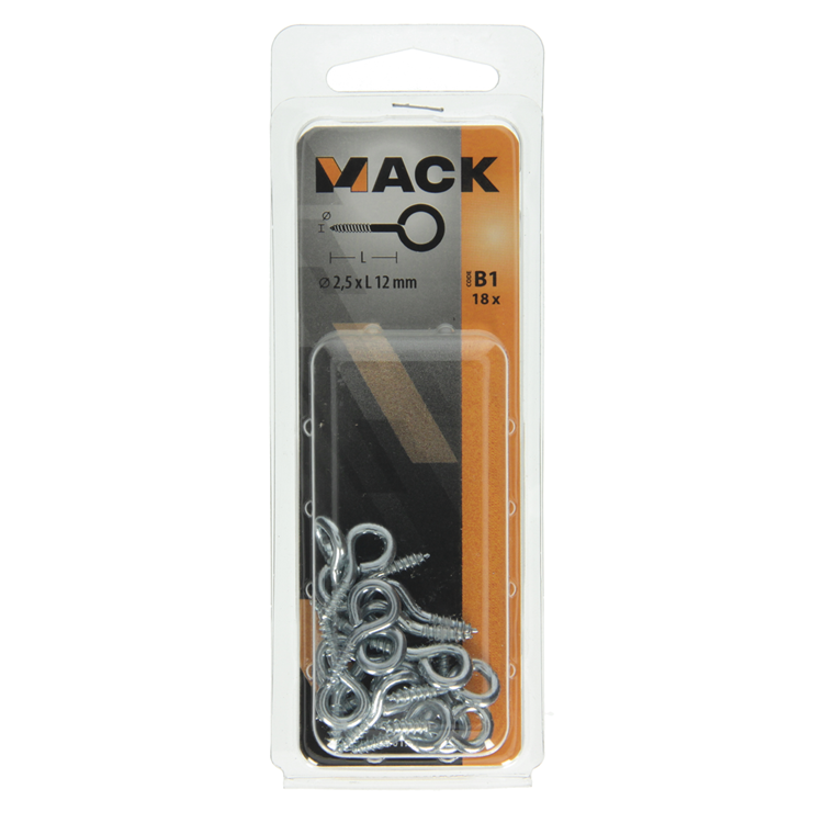 Load image into Gallery viewer, Mack 1017769 - schroefoog staal verzinkt 18st 2,5 x 12 mm | 10 stuks