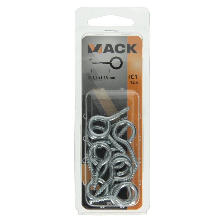 Load image into Gallery viewer, Mack 1017771 - schroefoog staal verzinkt 12st 3,5 x 16 mm | 10 stuks