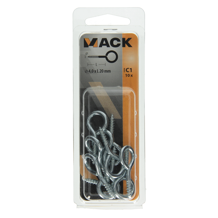 Load image into Gallery viewer, Mack 1017772 - schroefoog staal verzinkt 10st 4,0 x 20 mm | 10 stuks