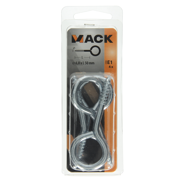 Load image into Gallery viewer, Mack 1017779 - schroefoog staal verzinkt 4 st 6,0 x 50 mm | 5 stuks
