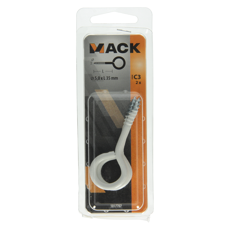 Load image into Gallery viewer, Mack 1017787 - schroefoog staal wit 2 st 5,0 x 35 mm | 10 stuks