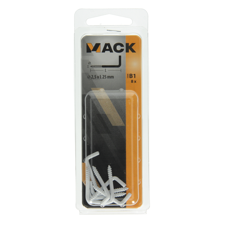 Load image into Gallery viewer, Mack 1017825 - schroefduim staal wit 8 st 2,5 x 25 mm | 10 stuks