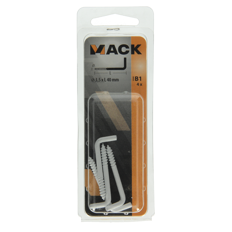 Load image into Gallery viewer, Mack 1017827 - schroefduim staal wit 4 st 3,5 x 40 mm | 10 stuks