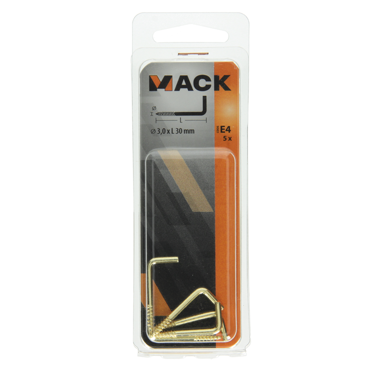 Load image into Gallery viewer, Mack 1019702 - schroefduim messing 5 st 3,0 x 30mm | 10 stuks