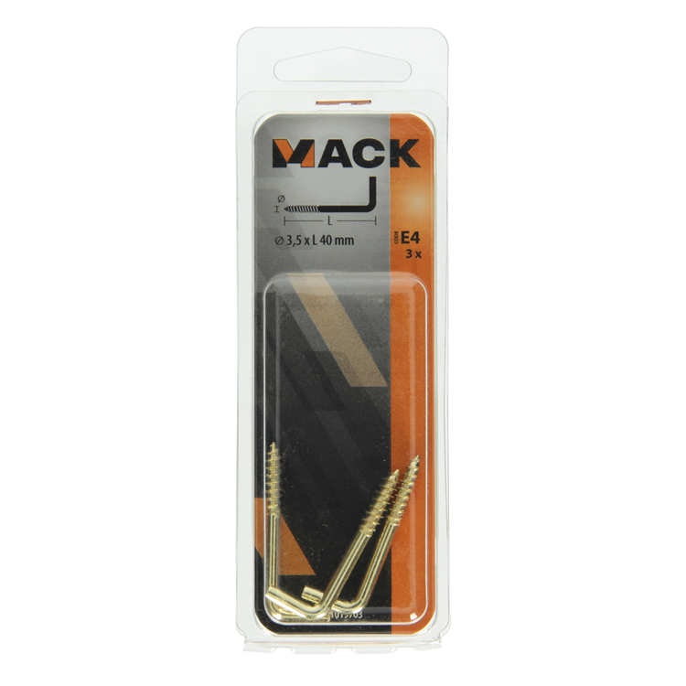 Load image into Gallery viewer, Mack 1019703 - schroefduim messing 3st 3,5 x 40mm | 10 stuks