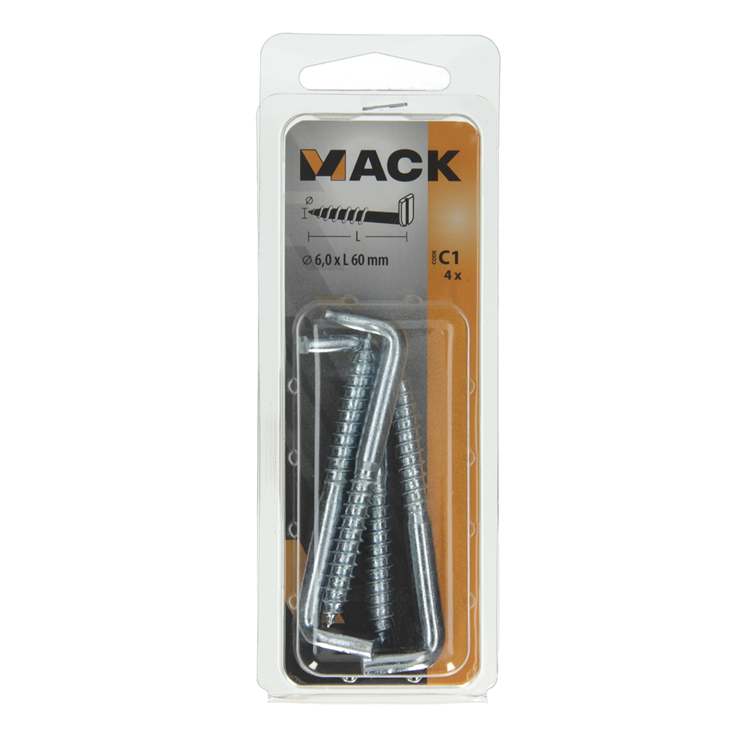 Load image into Gallery viewer, Mack 1017832 - schroefduim met gleuf staal verz. 4 st 6,0 x 60 mm | 10 stuks