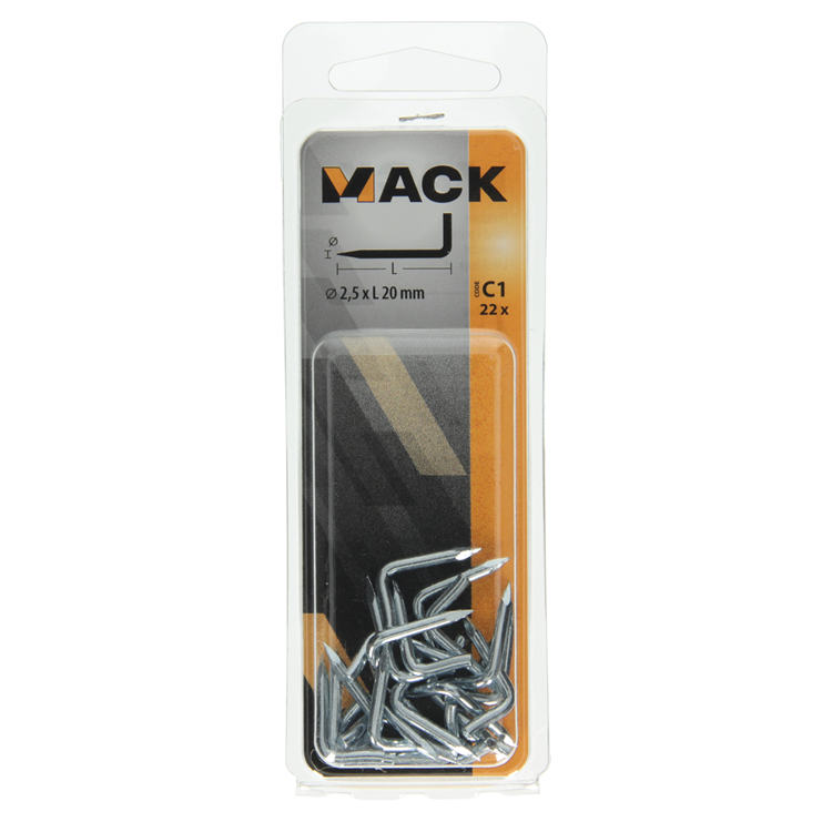 Load image into Gallery viewer, Mack 1017837 - puntduim staal verzinkt 22 st 2,5 x 20 mm | 10 stuks