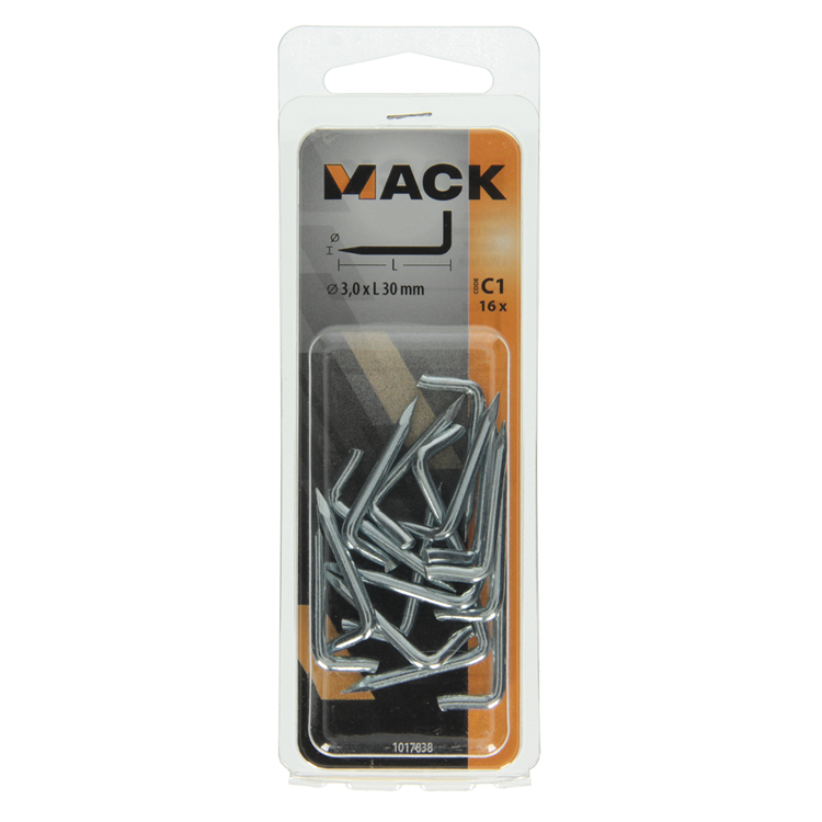 Load image into Gallery viewer, Mack 1017838 - puntduim staal verzinkt 16 st 3,0 x 30 mm | 10 stuks