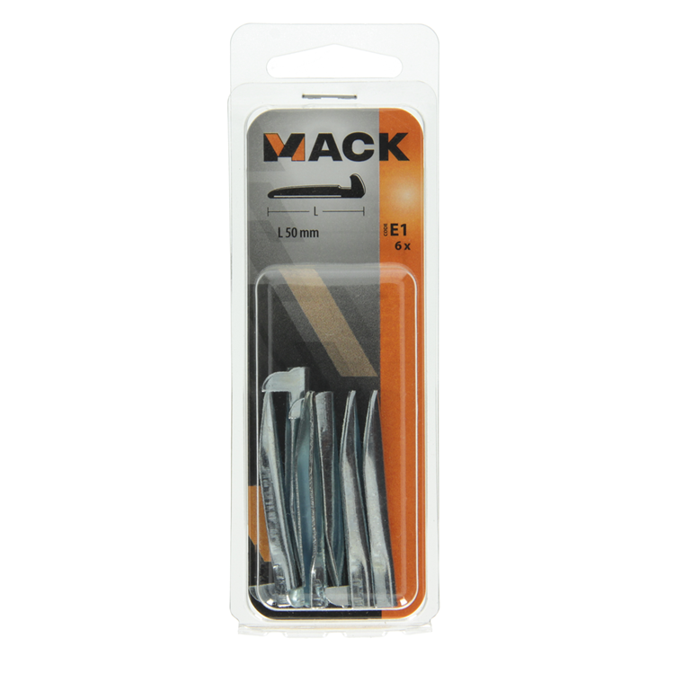 Load image into Gallery viewer, Mack 1019710 - wandhaak staal blauw gehard 6 st 50 mm | 10 stuks
