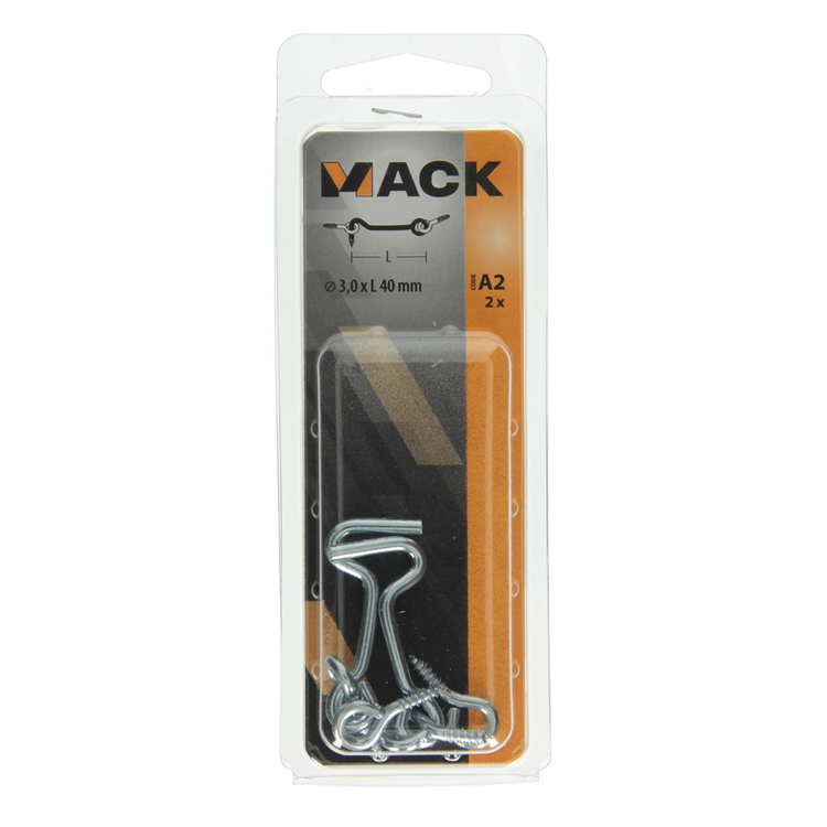 Load image into Gallery viewer, Mack 1017846 - windhaak staal verzinkt 2 st 3,0 x 40 mm | 10 stuks