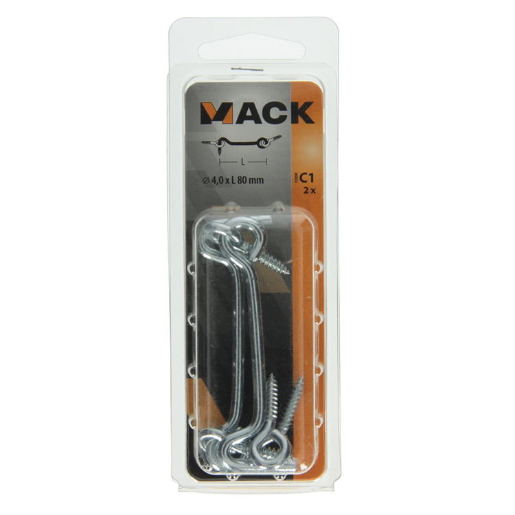 Load image into Gallery viewer, Mack 1017849 - windhaak staal verzinkt 2 st 4,0 x 80 mm | 5 stuks