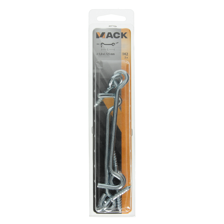 Load image into Gallery viewer, Mack 1017851 - windhaak staal verzinkt 2 st 5,0 x 125 mm | 5 stuks