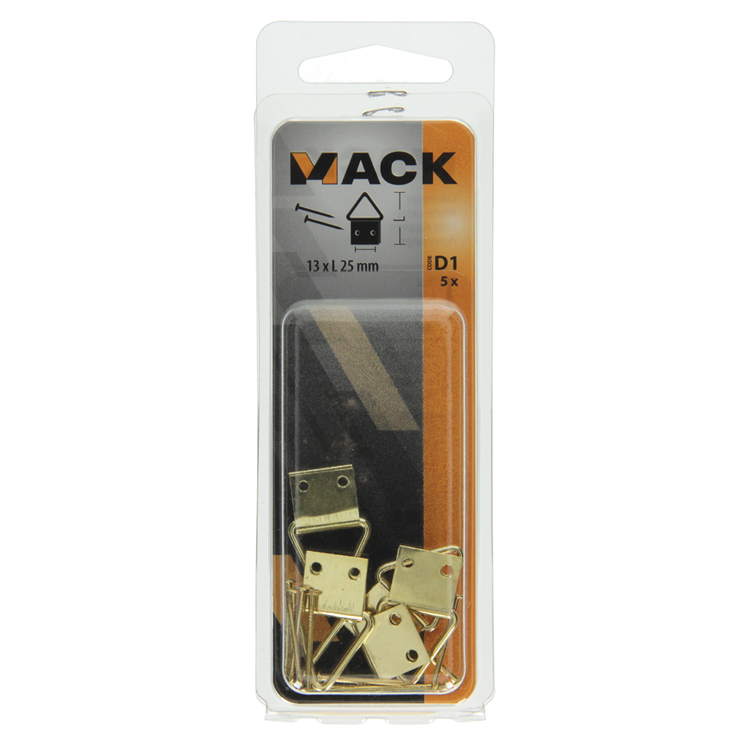 Load image into Gallery viewer, Mack 1017859 - kaderhanger staal vermessingd 5 st 13 x 25 mm | 10 stuks