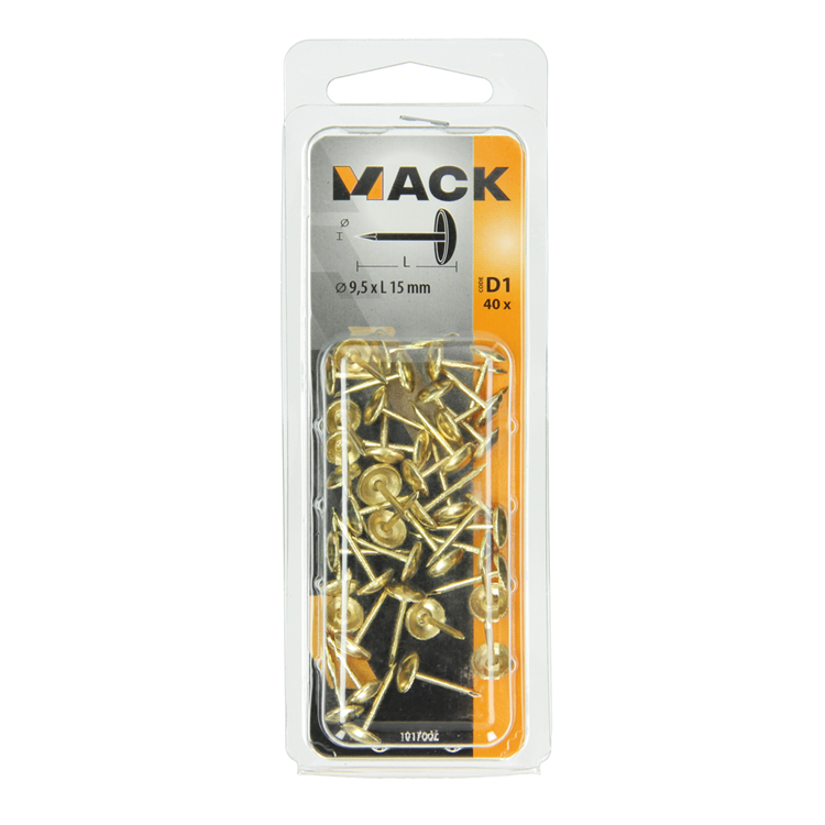 Load image into Gallery viewer, Mack 1017862 - garniernagel staal vermesingd 40 st 9,5 x 15 mm | 10 stuks