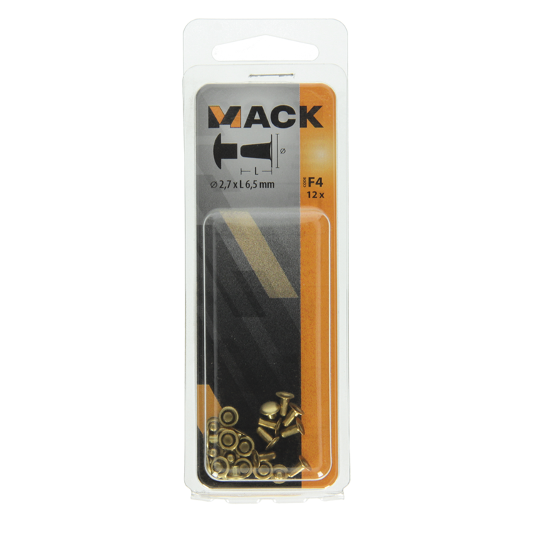 Load image into Gallery viewer, Mack 1019713 - klinknagel messing 12 st 2,7 x 6,5mm | 10 stuks