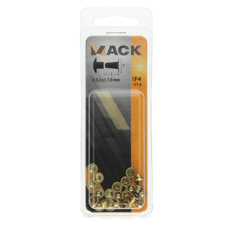 Load image into Gallery viewer, Mack 1019714 - klinknagel messing 11 st 3,3 x 7,0mm | 10 stuks
