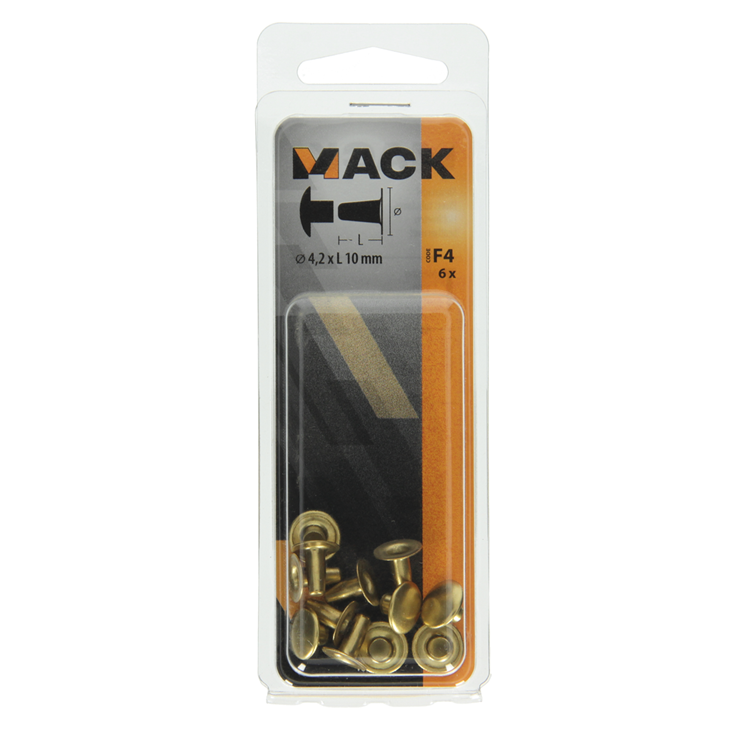 Load image into Gallery viewer, Mack 1019717 - klinknagel messing 6 st 4,2 x 10 mm | 10 stuks