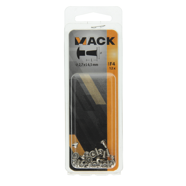 Load image into Gallery viewer, Mack 1019720 - klinknagel messing vernikkeld 12 st 2,7 x 6,5mm | 10 stuks
